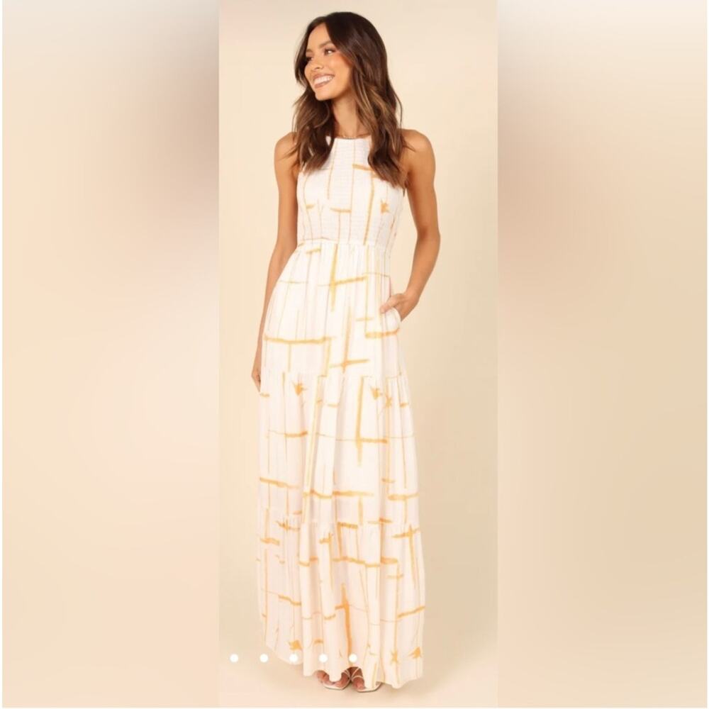 Petal + Pup Aliza Dress Size Medium Orange Maxi Boho Romantic Event